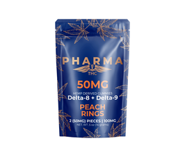 Delta 8 / Delta 9 THC Gummies - Peach Rings (50mg)
