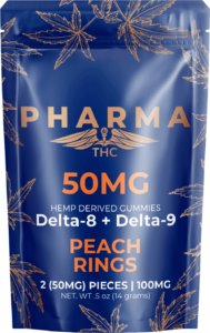 Delta 8 / Delta 9 THC Gummies - Peach Rings