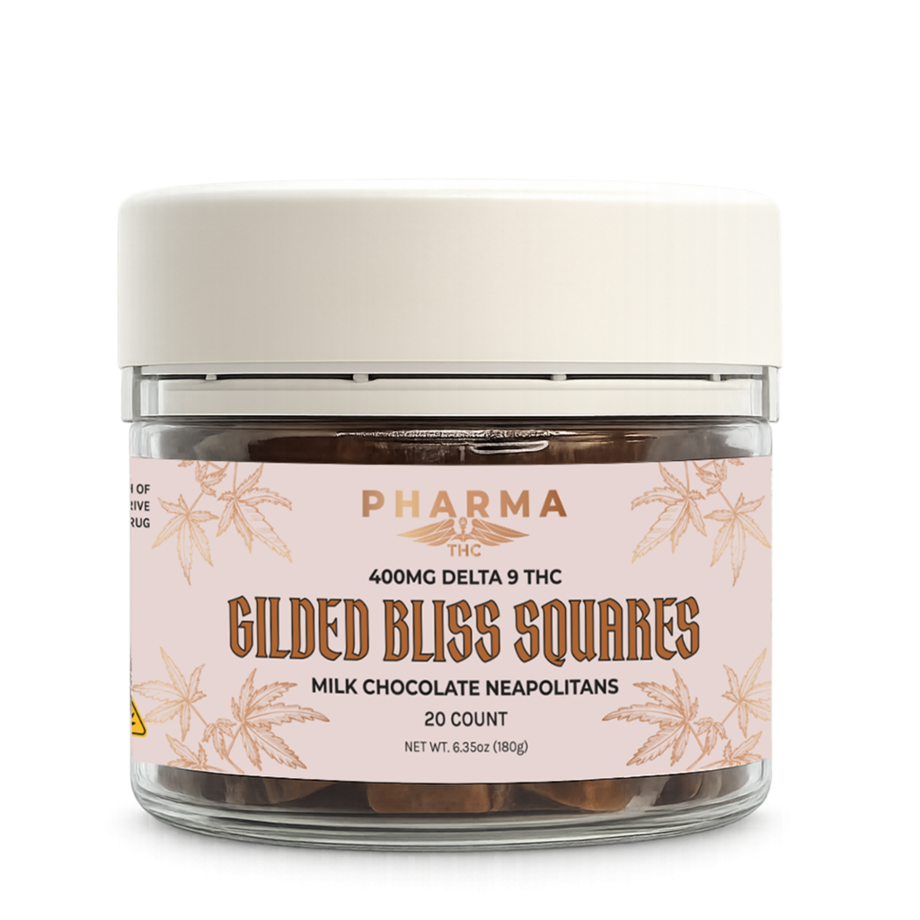 Delta 9 THC Gilded Bliss Chocolate Squares