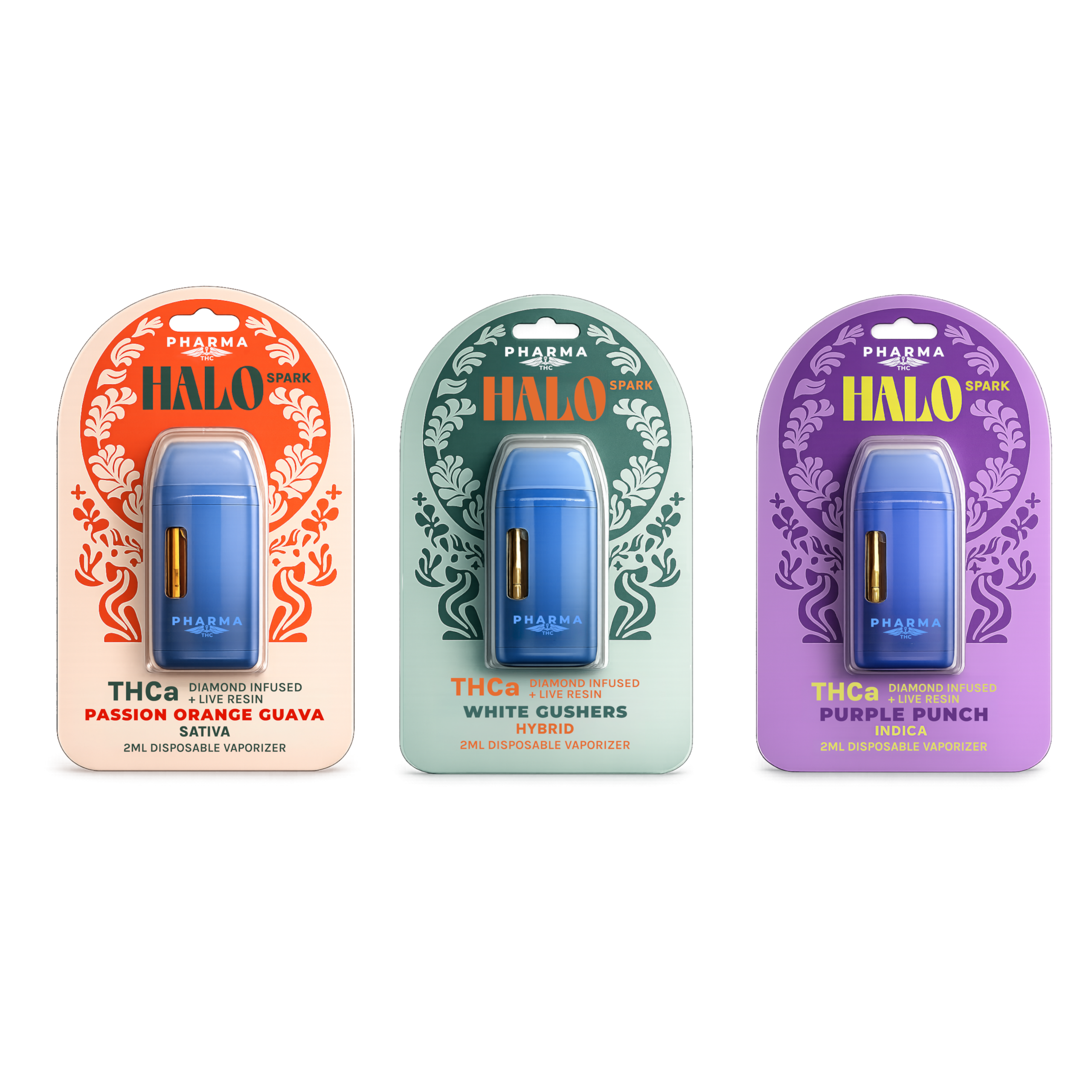 Pharma_Halo_Spark_Collection Halo Spark THCA Diamond Infused Disposable