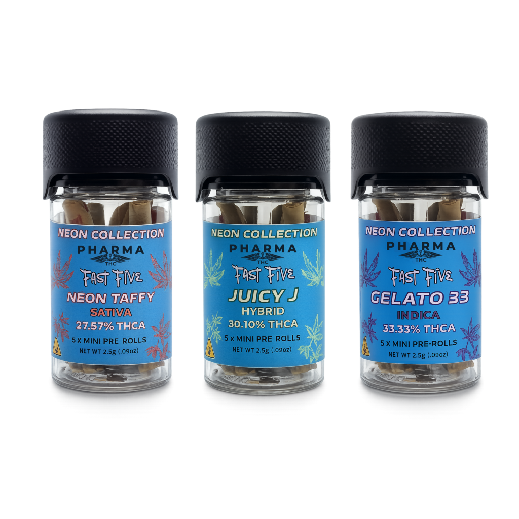 Blue Neon Collection - Fast Fives (5 THCA MiniPreRolls)